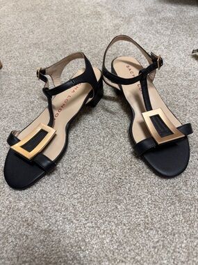 Sacha London black and gold sandal size 7.5